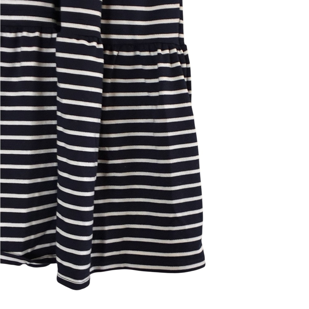Nautica Jeans | Navy and white striped cotton collared v-neck tiered midi dress - Picture 7 of 14